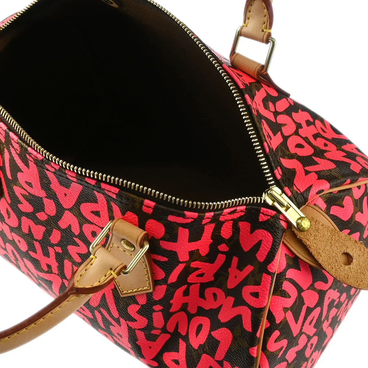 Louis Vuitton 2008 Pink Monogram Graffiti Speedy 30 Handbag M93704 - Image 9