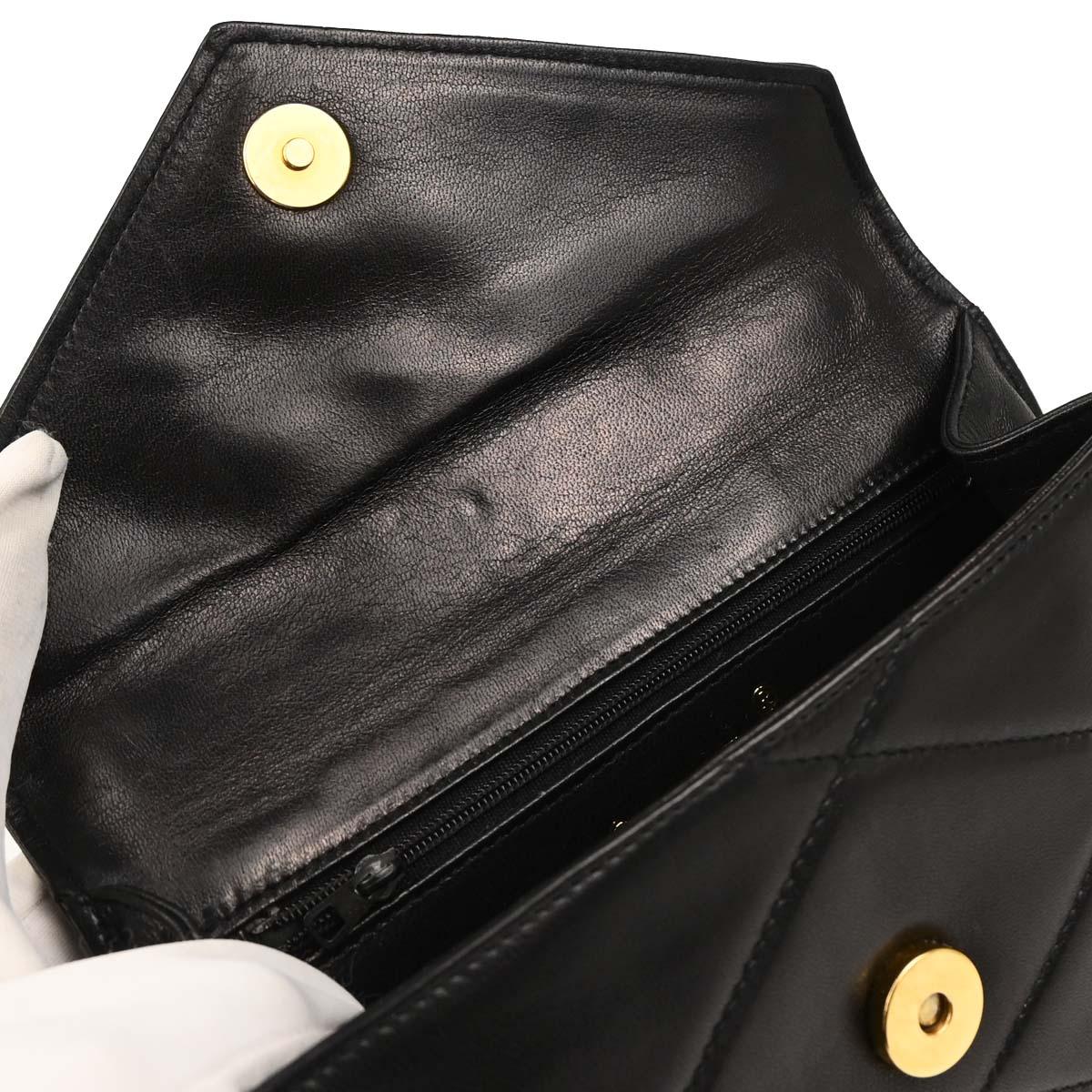 Chanel 1986-1988 Black Lambskin Top Handle Handbag - Image 16