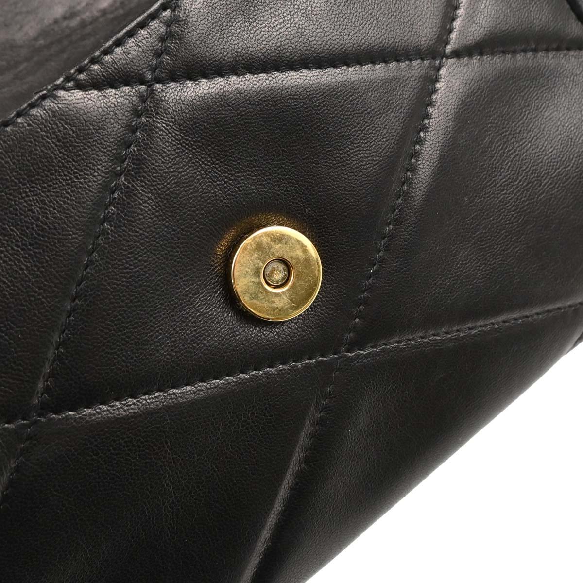Chanel 1986-1988 Black Lambskin Top Handle Handbag - Image 7