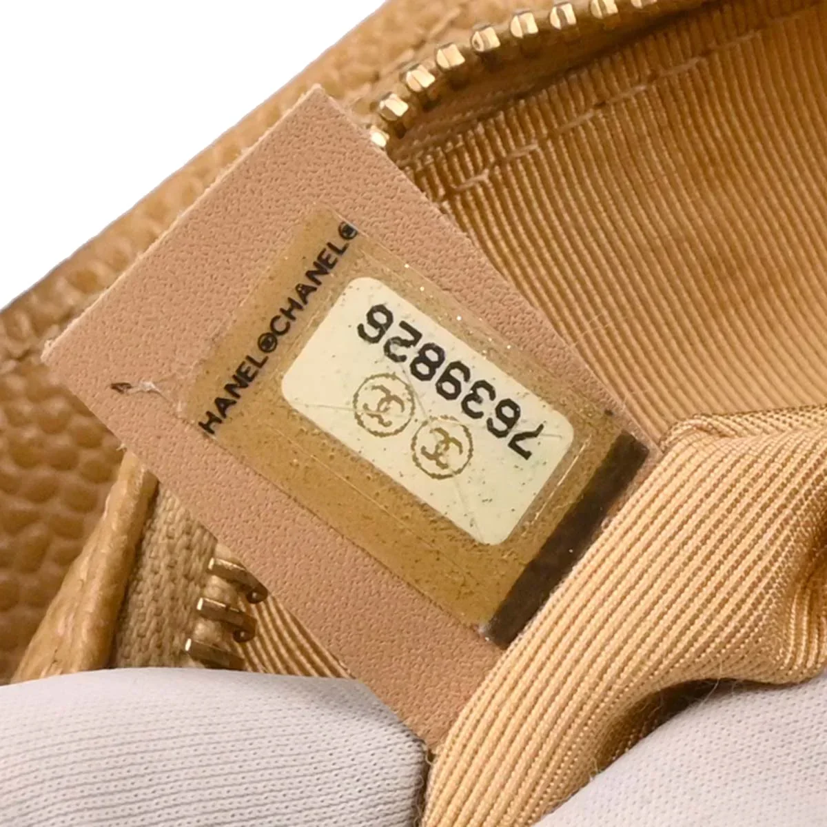 Chanel 2002-2003 Beige Caviar Petite Timeless Tote PTT Chain Handbag - Image 10