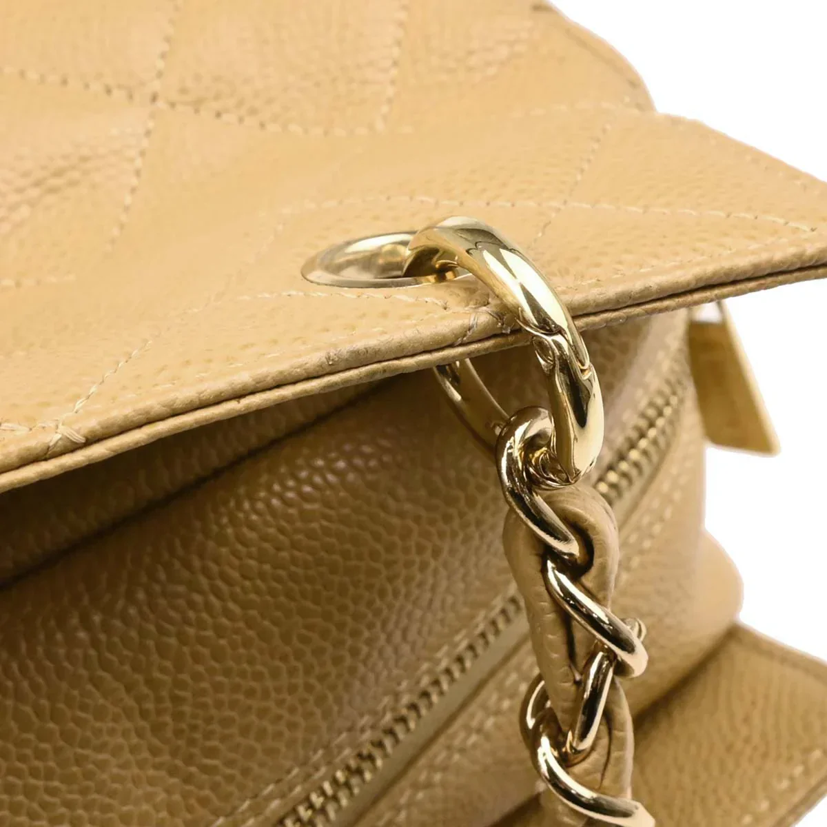 Chanel 2002-2003 Beige Caviar Petite Timeless Tote PTT Chain Handbag - Image 5
