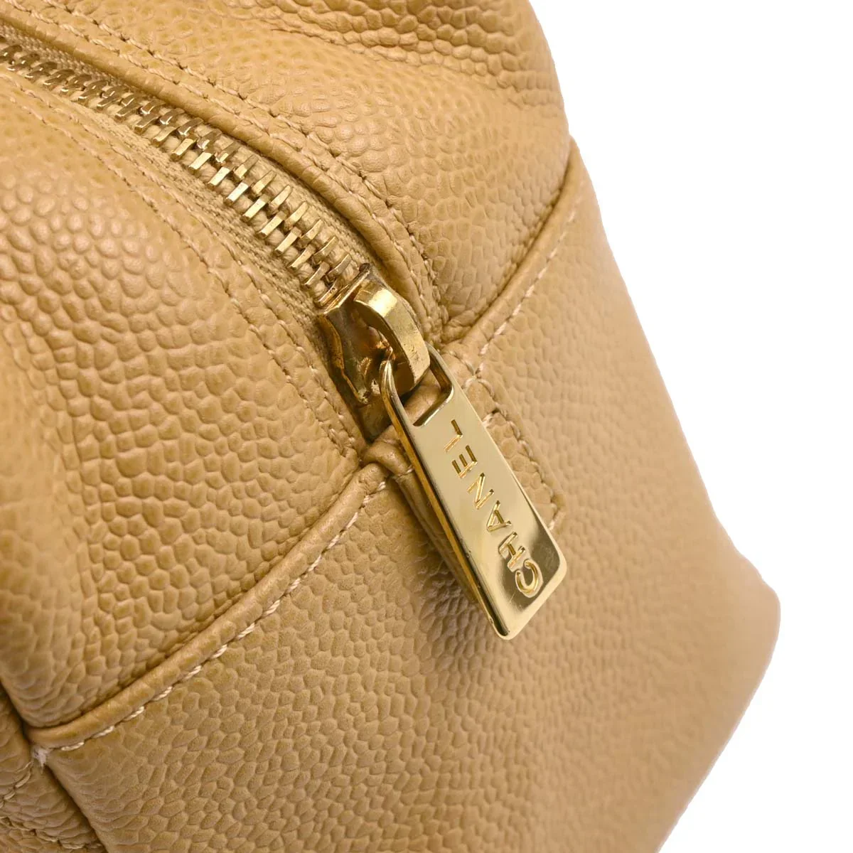 Chanel 2002-2003 Beige Caviar Petite Timeless Tote PTT Chain Handbag - Image 6