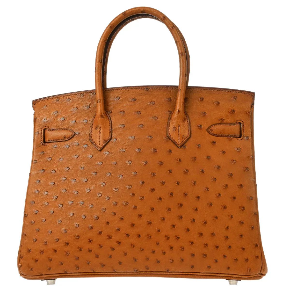 Hermes * 2007 Cognac Ostrich Birkin 30 Handbag - Image 2