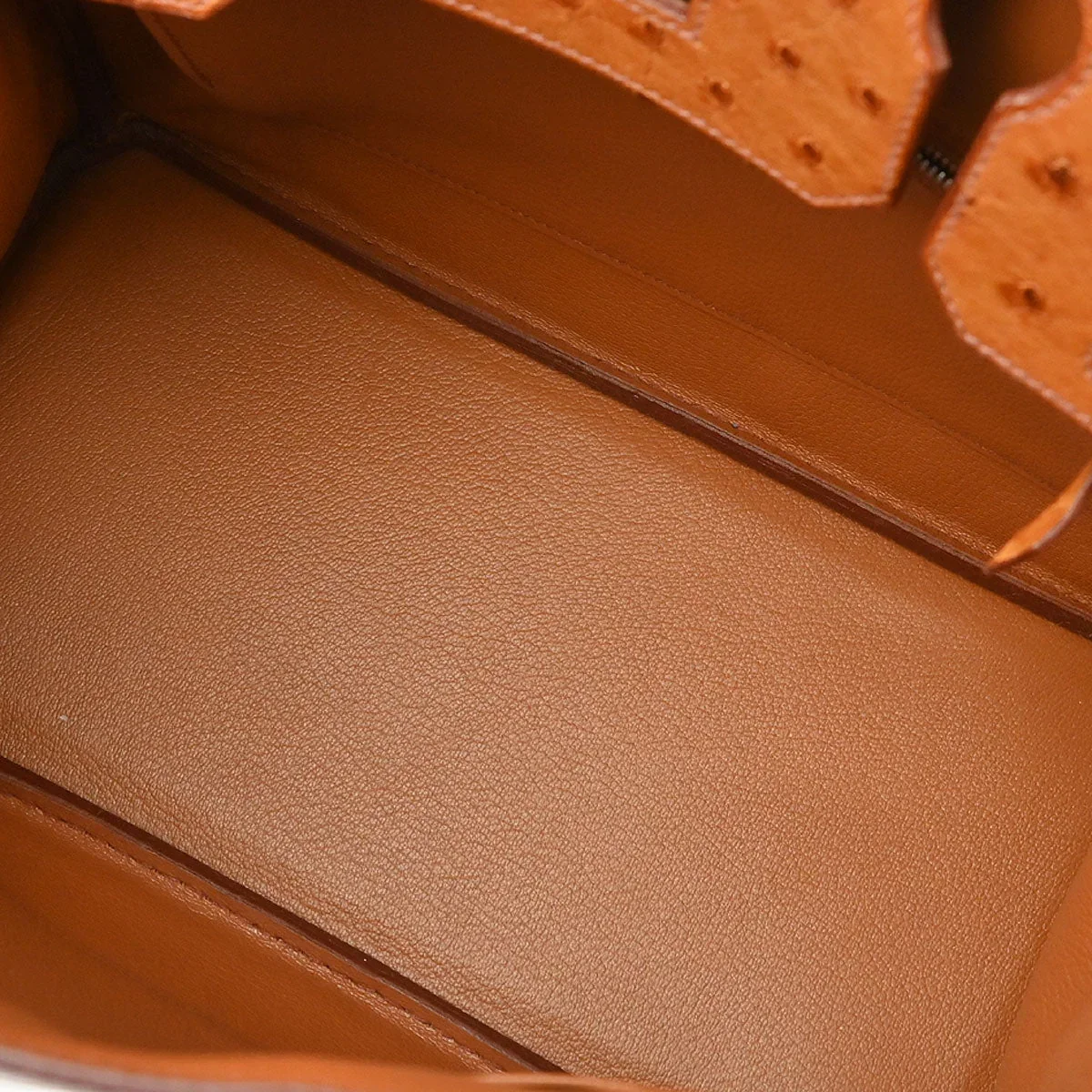 Hermes * 2007 Cognac Ostrich Birkin 30 Handbag - Image 9