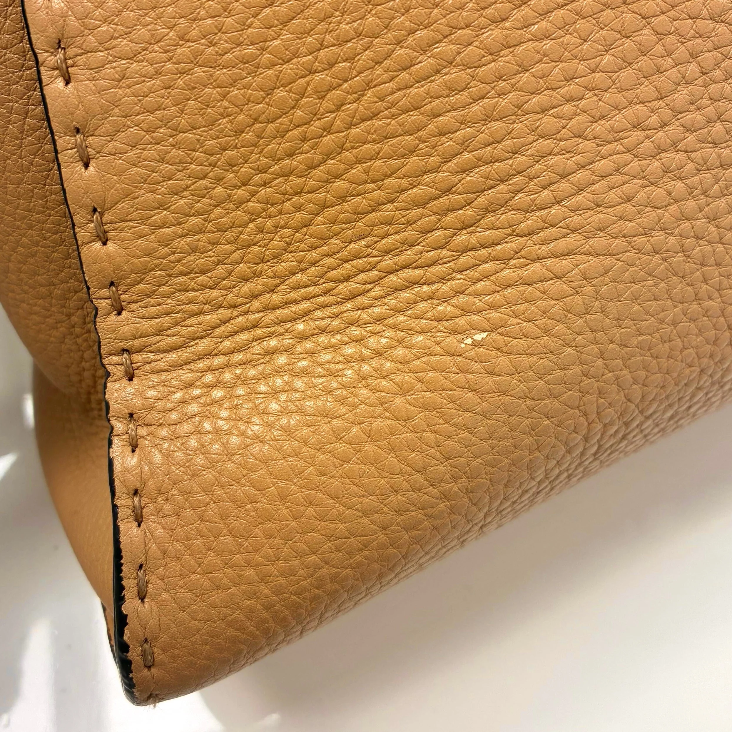 Fendi * Beige Leather Peekaboo 2way Shoulder Handbag - Image 11