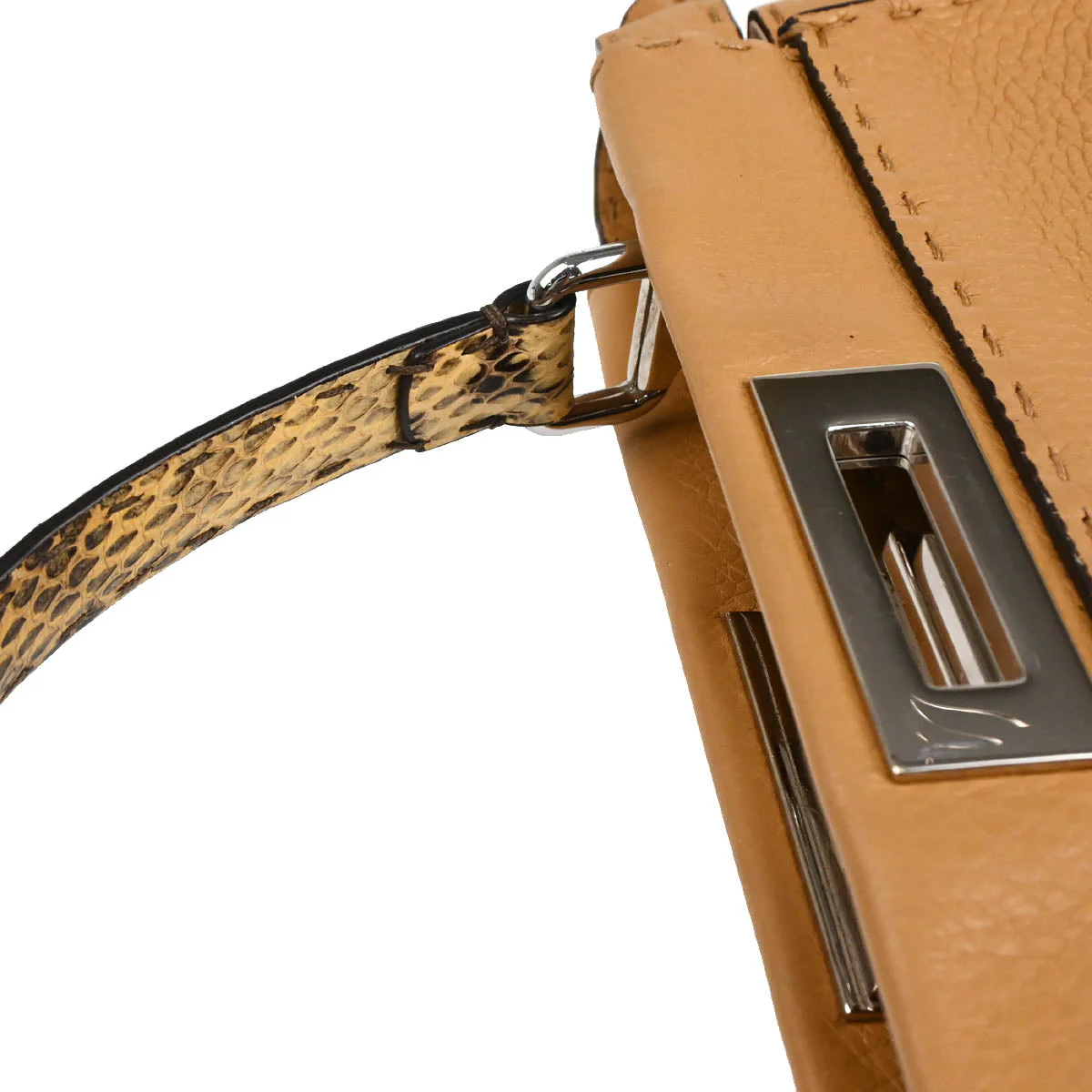 Fendi * Beige Leather Peekaboo 2way Shoulder Handbag - Image 5