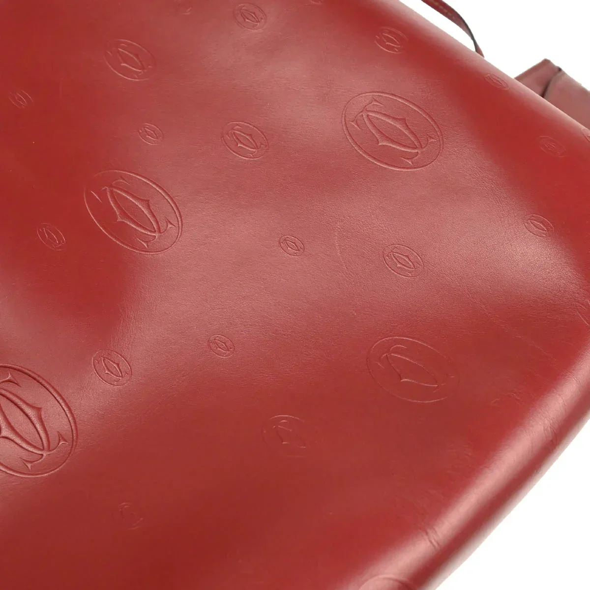 Cartier Bordeaux Leather Happy Birthday Tote Handbag - Image 6