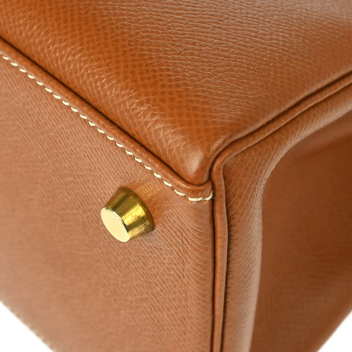 Hermes 1997 Gold Courchevel Kelly 28 Retourne 2way Shoulder Handbag - Image 4