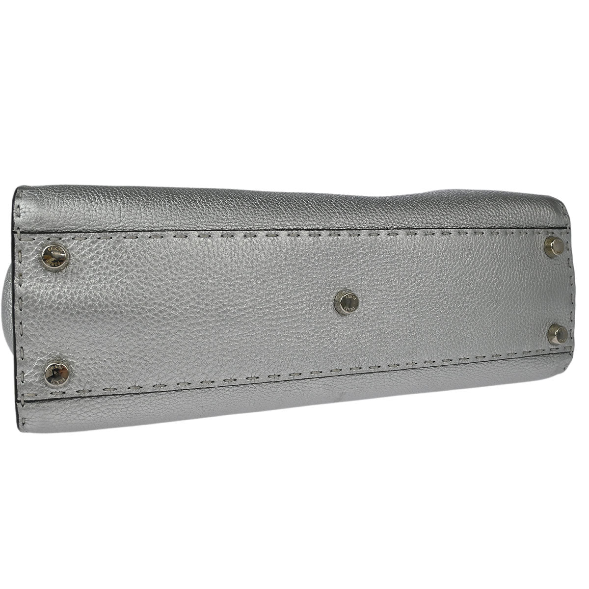 Fendi Silver Leather Peekaboo 2way Shoulder Handbag - Image 3