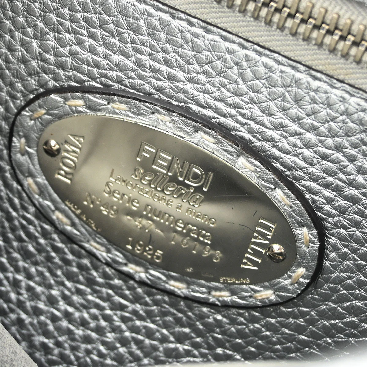 Fendi Silver Leather Peekaboo 2way Shoulder Handbag - Image 9