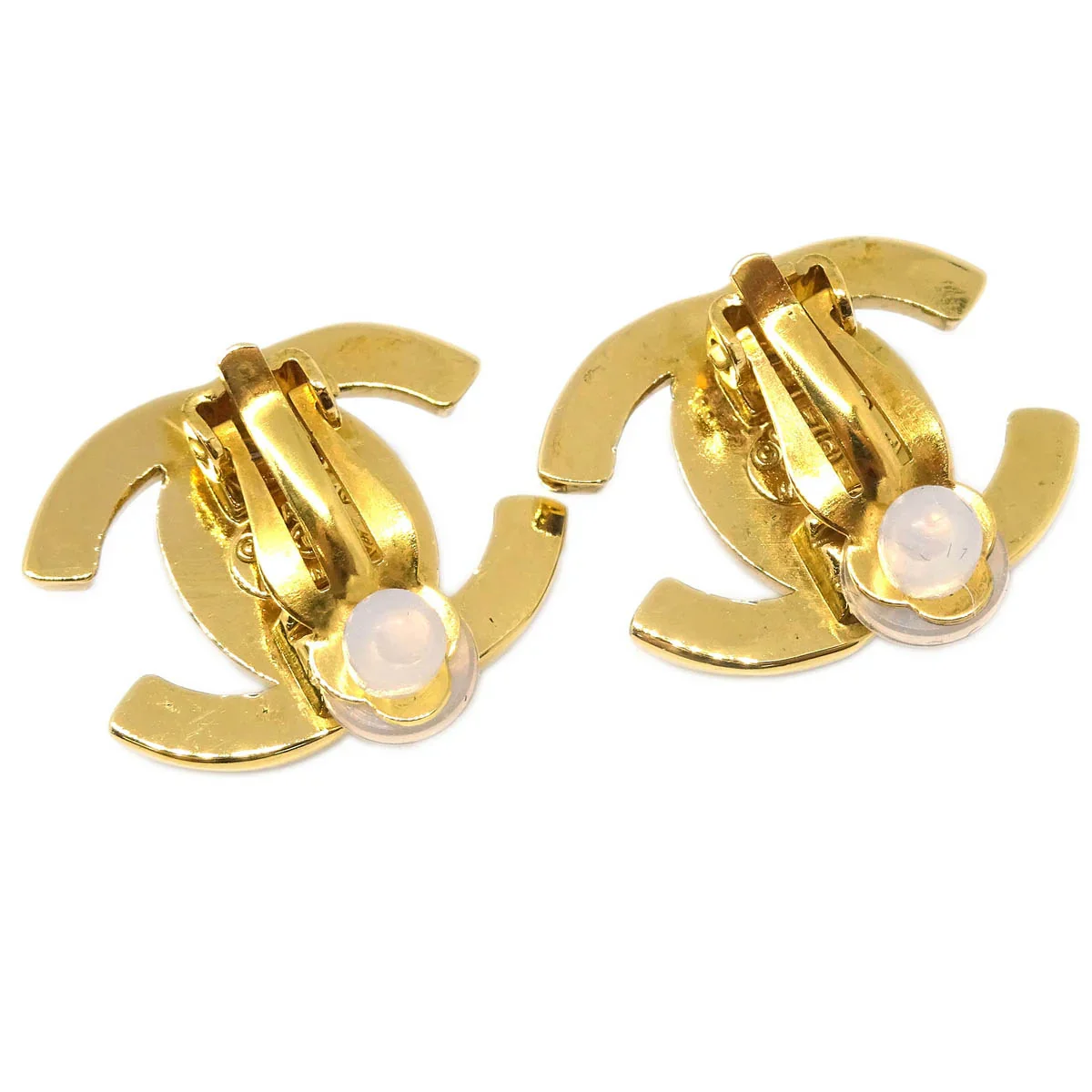 Chanel CC Turnlock Earrings Clip-On Gold Small 95A - Image 3