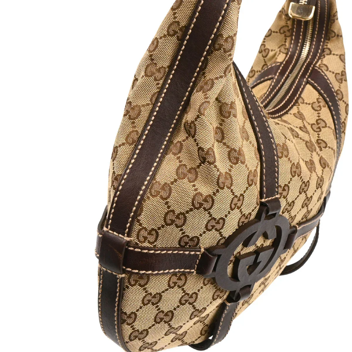 Gucci Beige GG Hobo Handbag - Image 3
