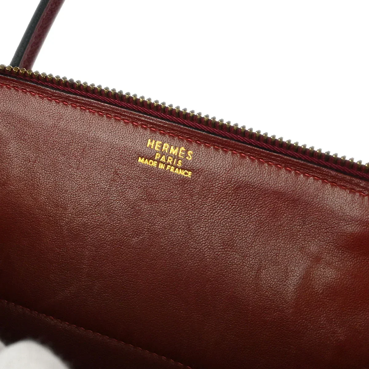 Hermes 1996 Rouge H Courchevel Bolide 27 2way Shoulder Handbag - Image 10