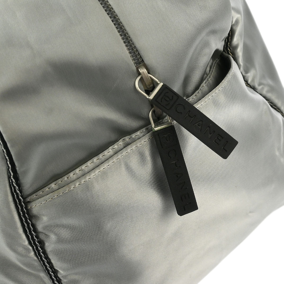 Chanel 2005-2006 Gray Nylon Sport Line Gym Bag - Image 6