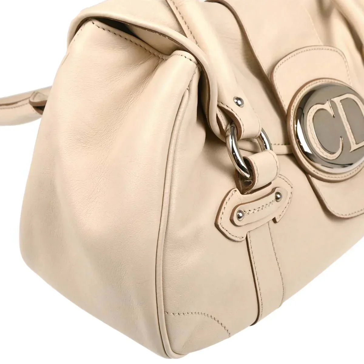 Christian Dior 2006 Ivory Leather Handbag - Image 3