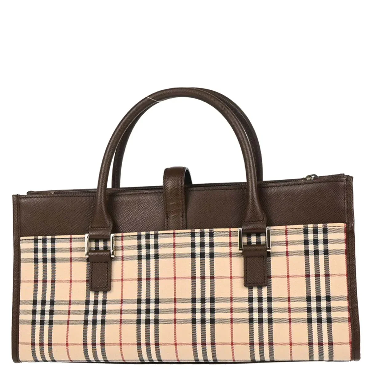Burberry Beige Canvas Burberry Check Handbag - Image 2