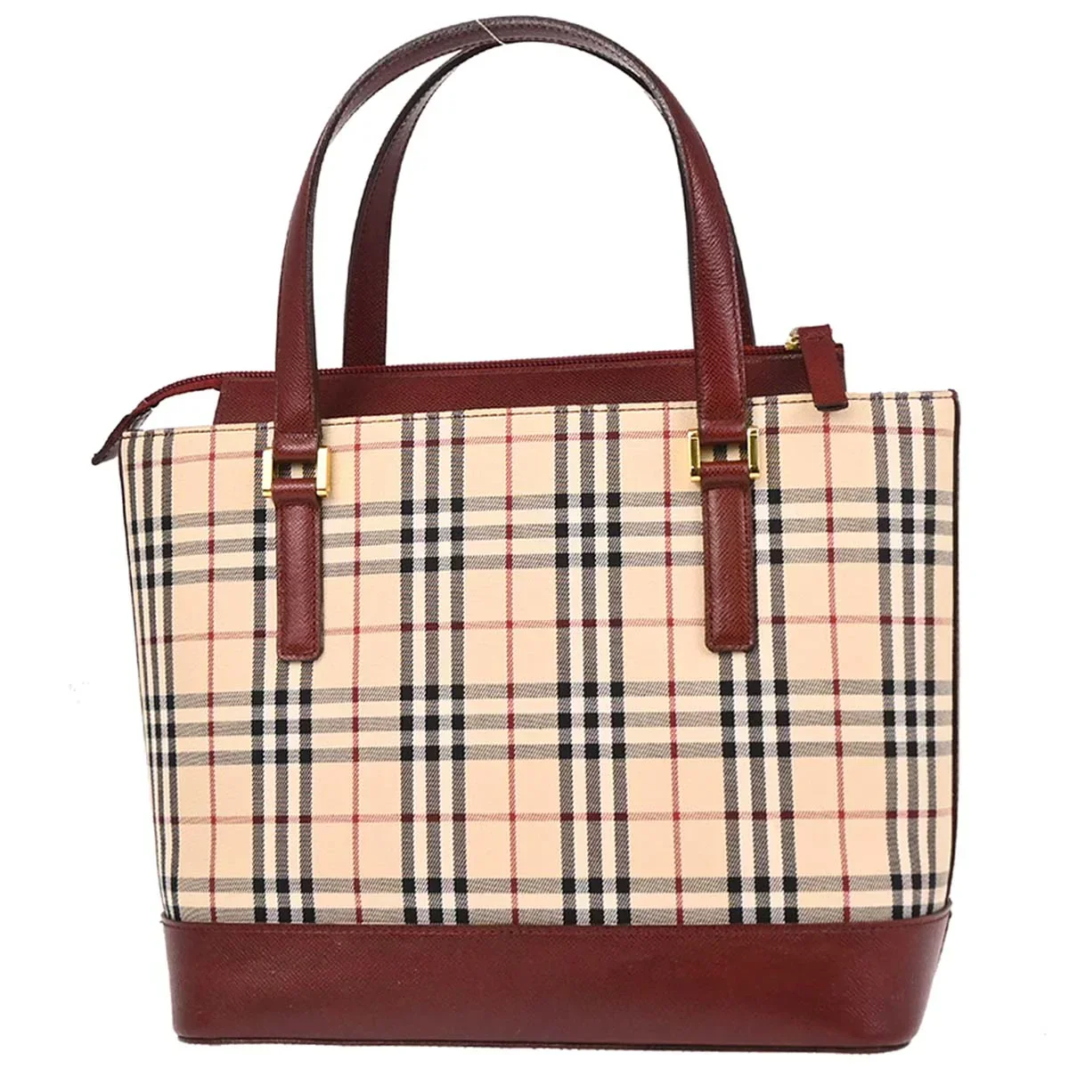 Burberry Beige Canvas Burberry Check Tote Handbag - Image 2