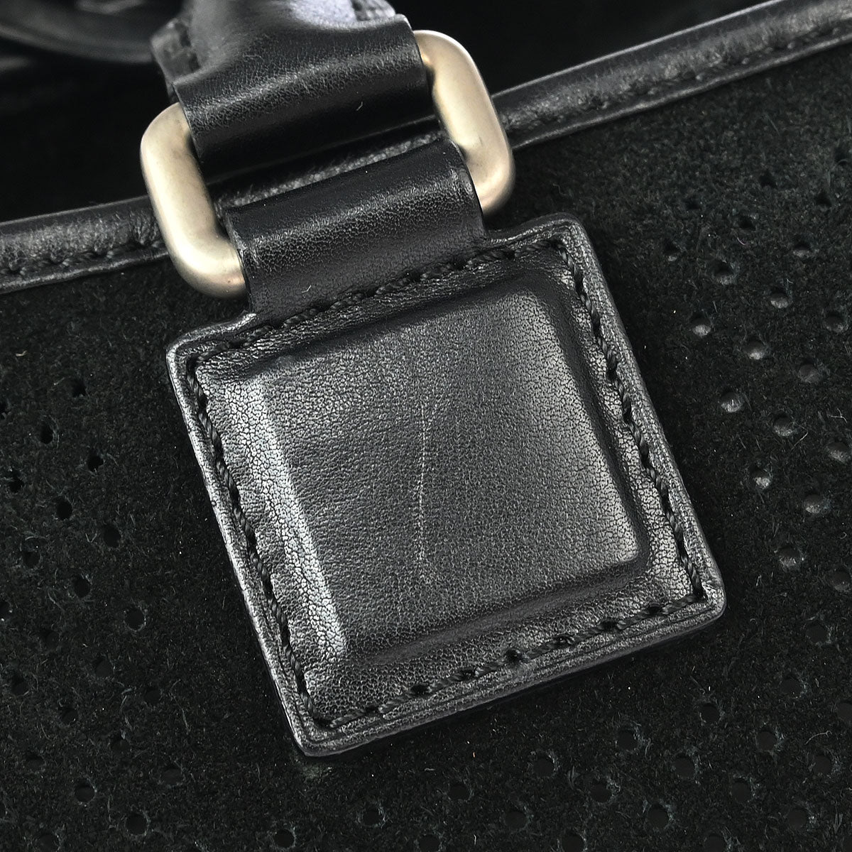 Loewe 2014 Black Perforated Suede Amazona 28 Handbag - Image 6