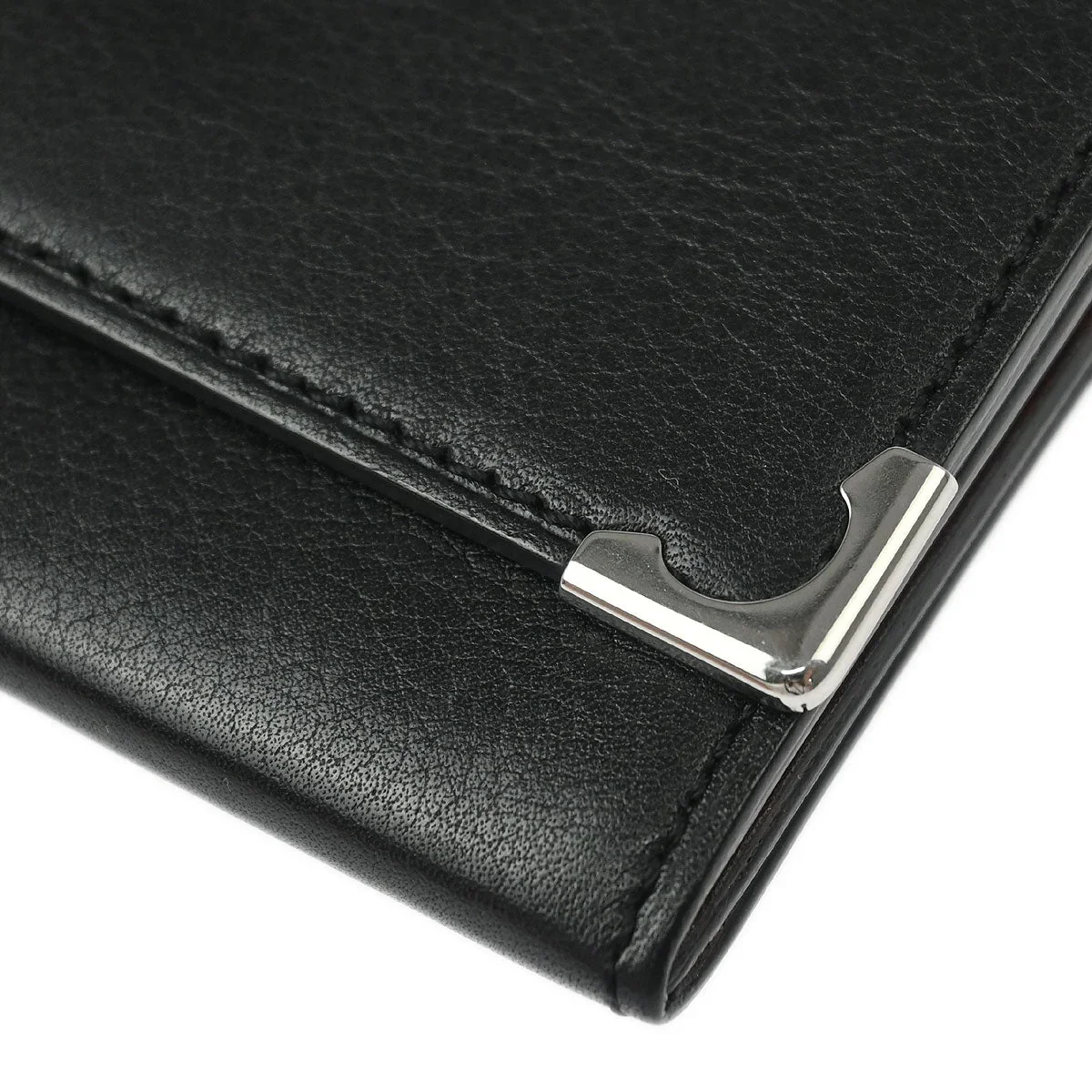 Cartier Black Leather Coin Purse Wallet - Image 3