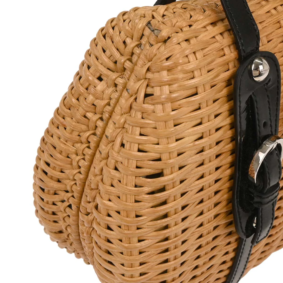 Salvatore Ferragamo Beige Rattan Vara Bow Basket Handbag - Image 3