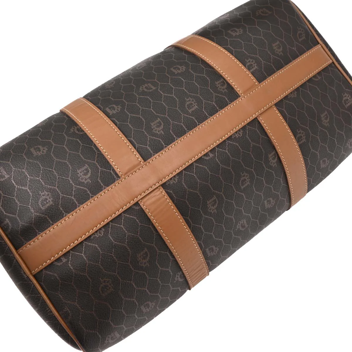 Christian Dior Dark Brown Honeycomb Duffle Handbag - Image 6