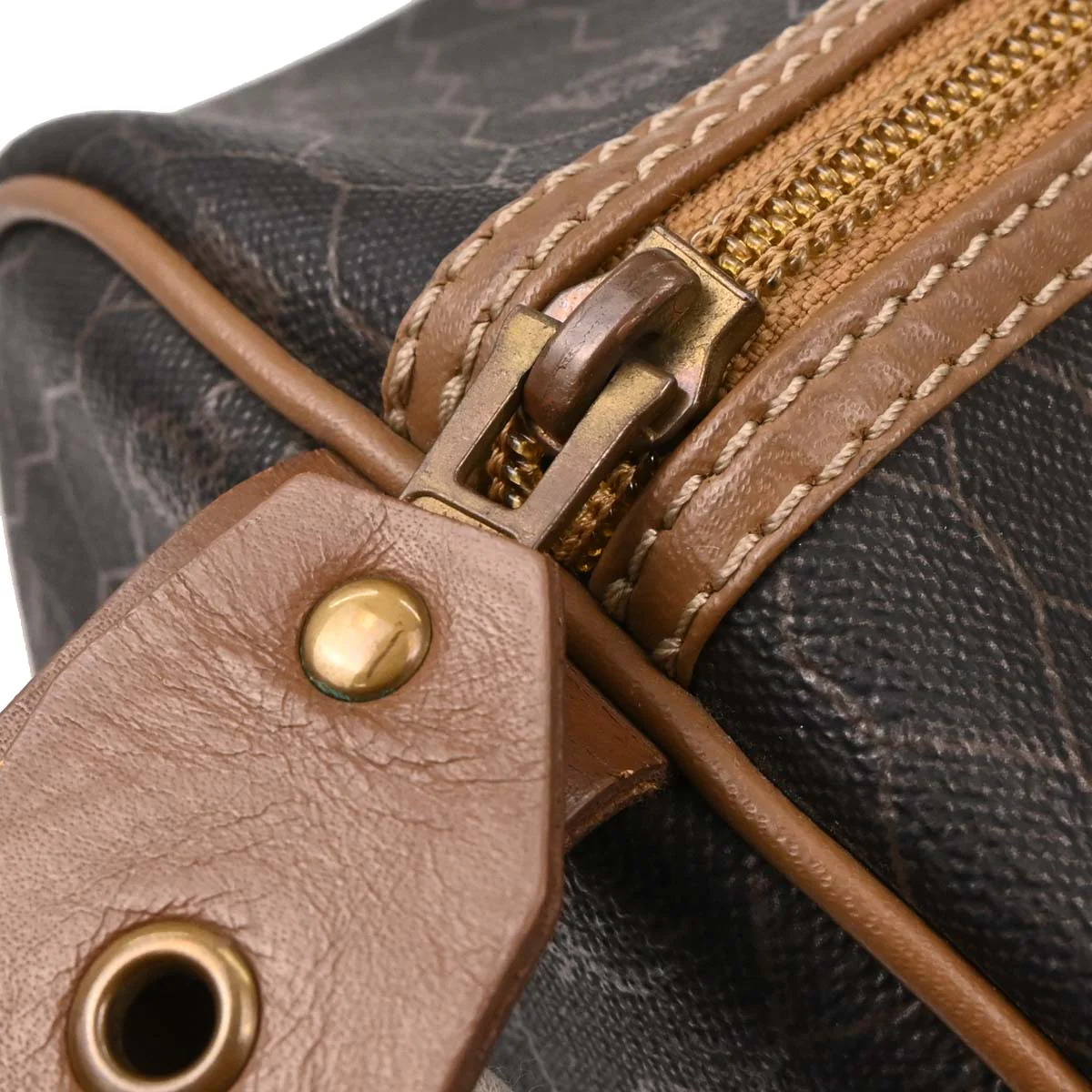 Christian Dior Dark Brown Honeycomb Duffle Handbag - Image 8