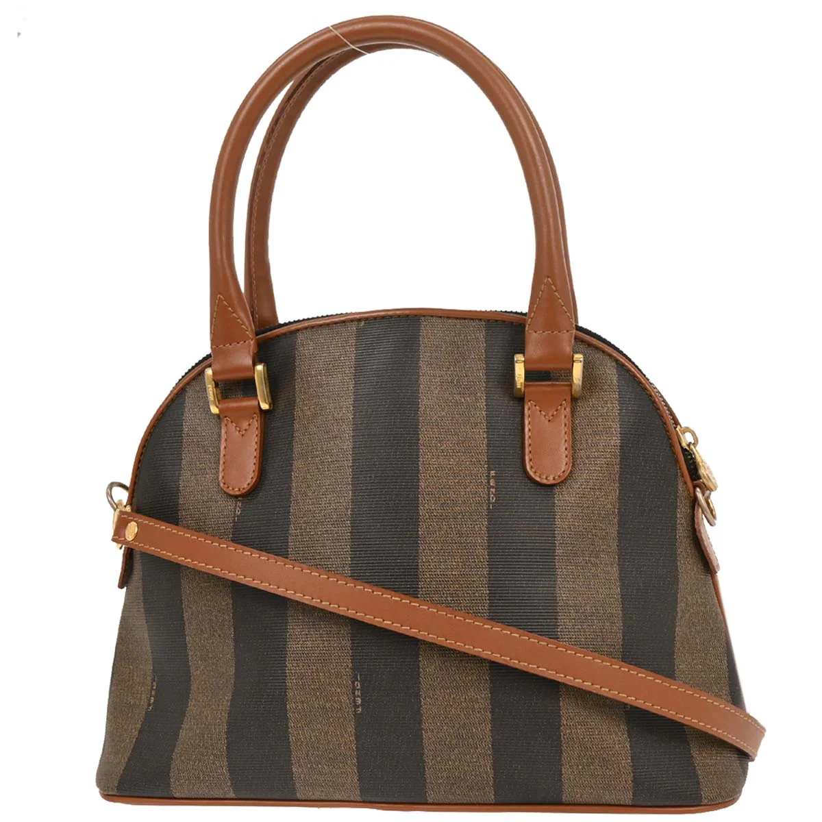 Fendi Brown Black Pequin 2way Shoulder Handbag - Image 2