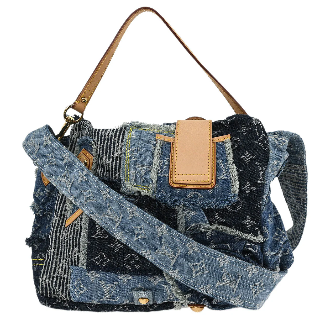 Louis Vuitton * Blue Monogram Denim Patchwork Postie M95374 - Image 2