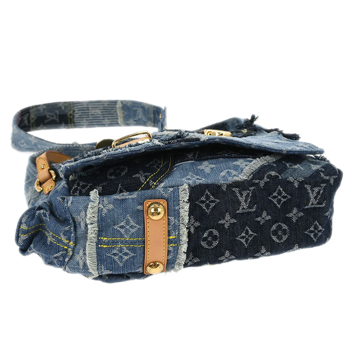 Louis Vuitton * Blue Monogram Denim Patchwork Postie M95374 - Image 3