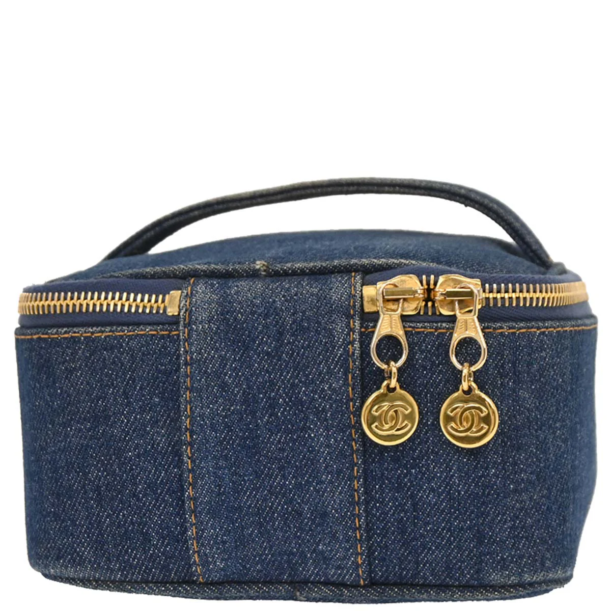 Chanel 1996-1997 Blue Denim Vanity Handbag - Image 2