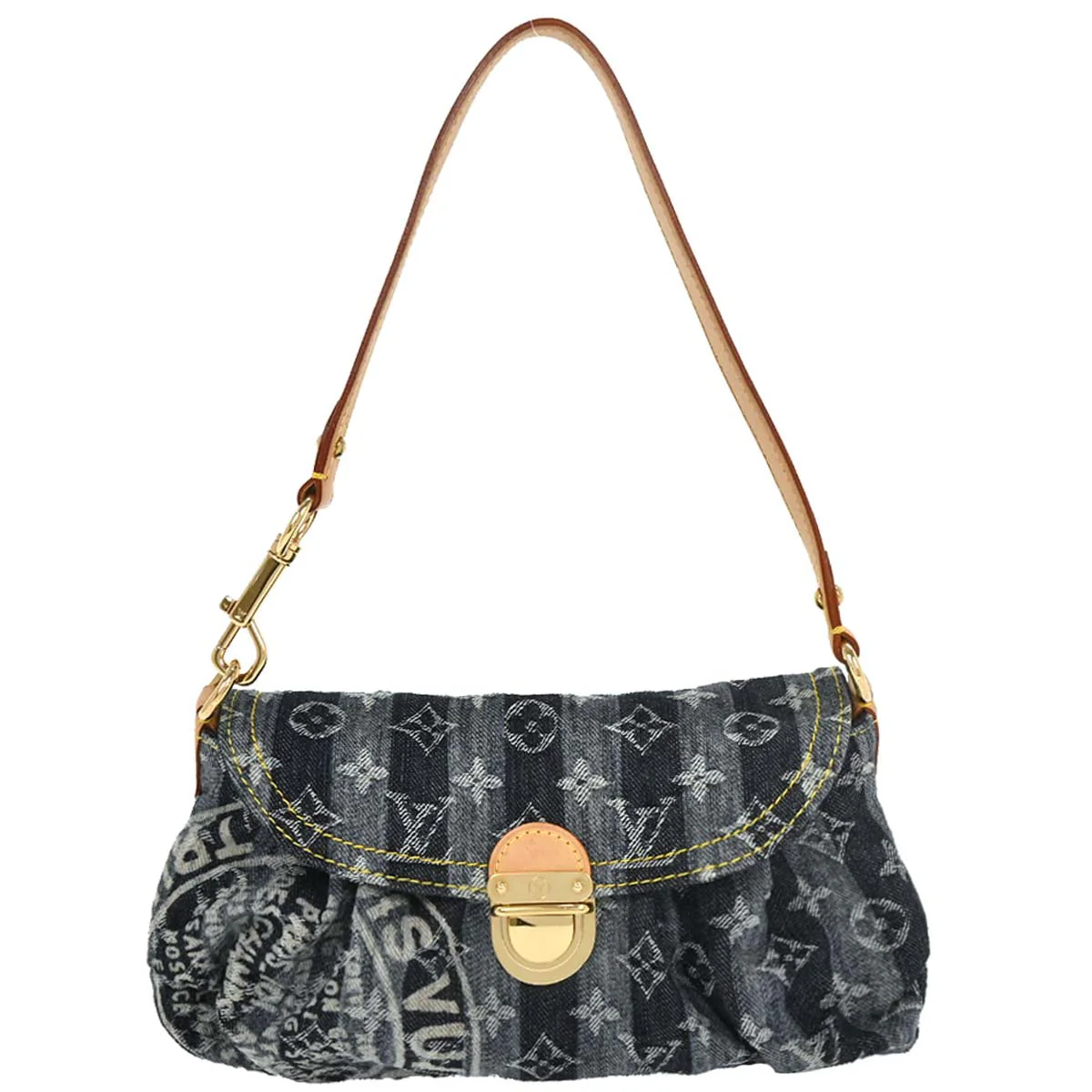 Louis Vuitton Blue Monogram Denim Mini Pleaty Raye Handbag M95333