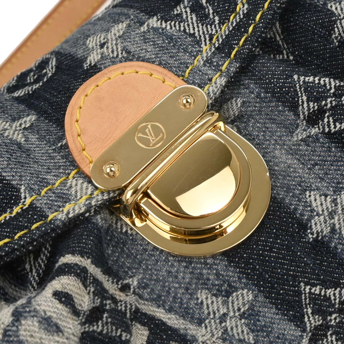 Louis Vuitton Blue Monogram Denim Mini Pleaty Raye Handbag M95333 - Image 6