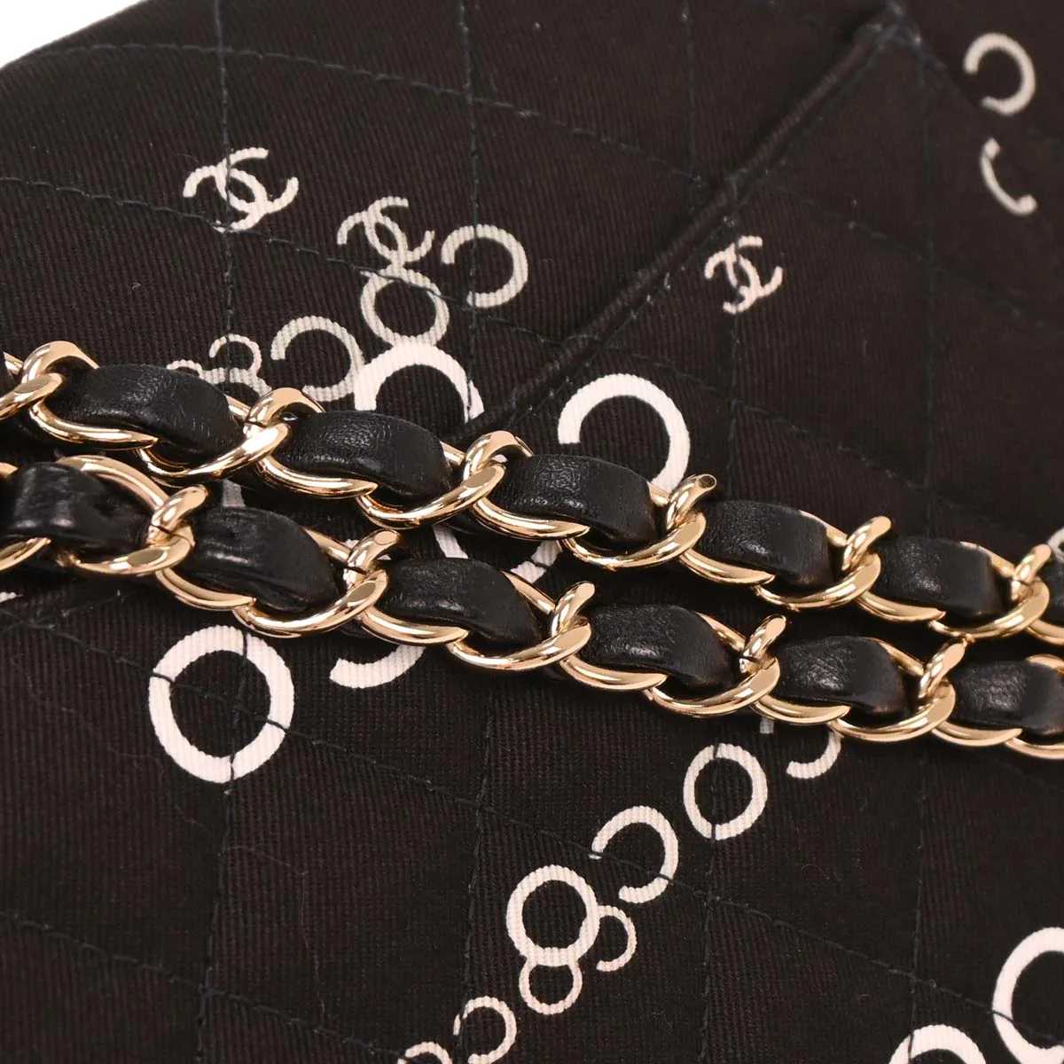 Chanel 2001-2003 Black Canvas COCO Medium Classic Double Flap Shoulder Bag - Image 4