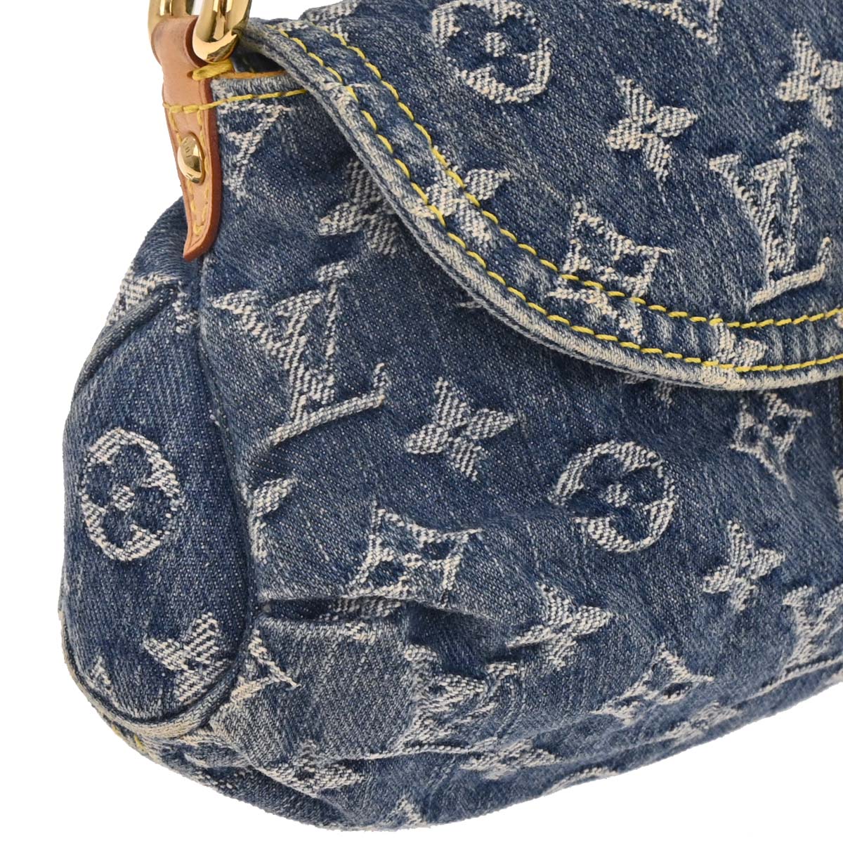 Louis Vuitton Blue Monogram Denim Mini Pleaty Handbag M95050 - Image 3