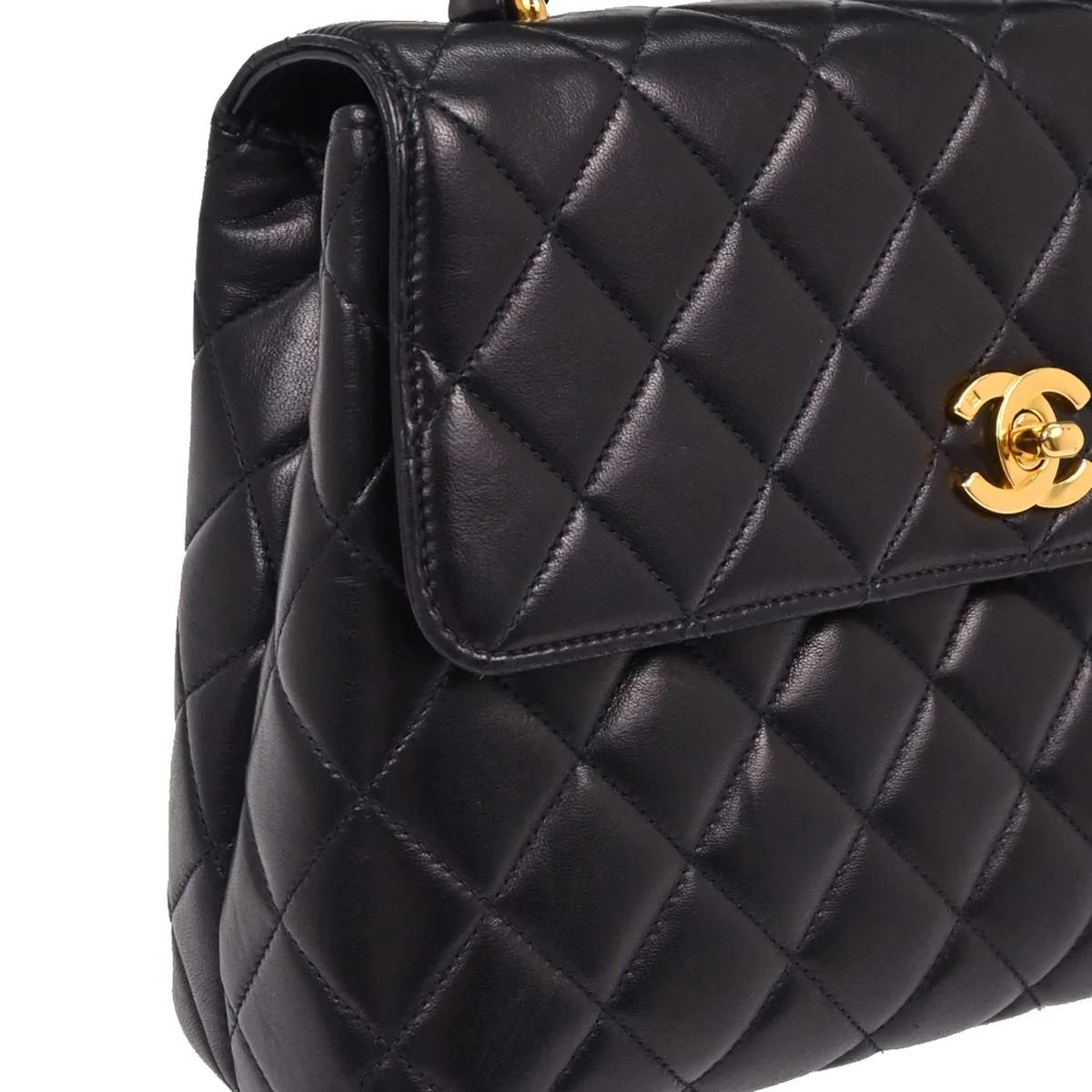 Chanel 1996-1997 Navy Lambskin Kelly Handbag - Image 3