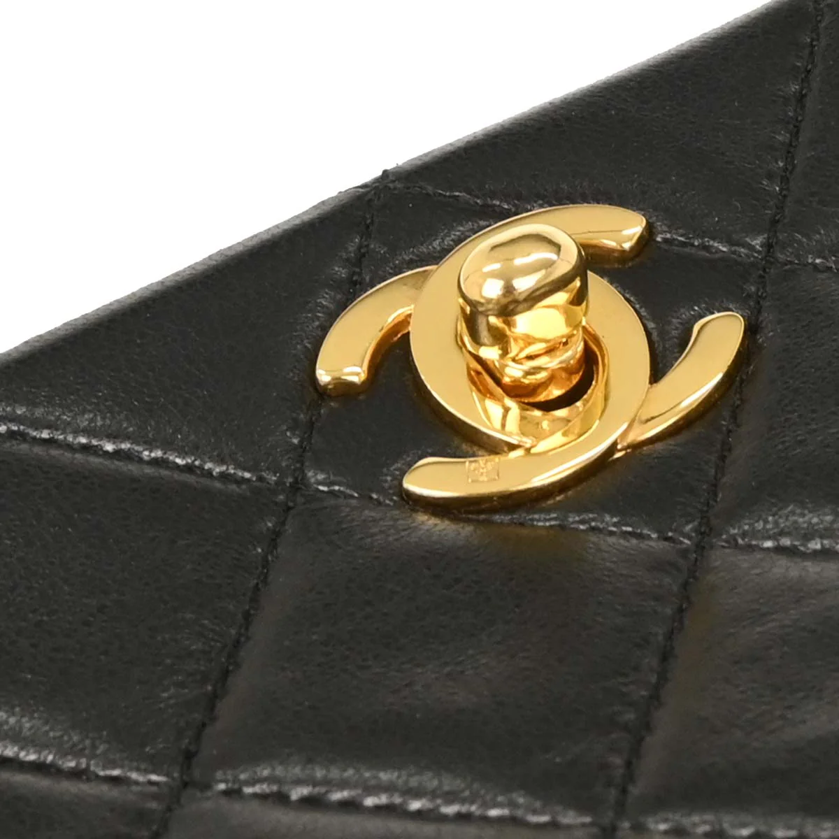 Chanel Black Lambskin Turnlock Mini Full Flap Shoulder Bag - Image 5