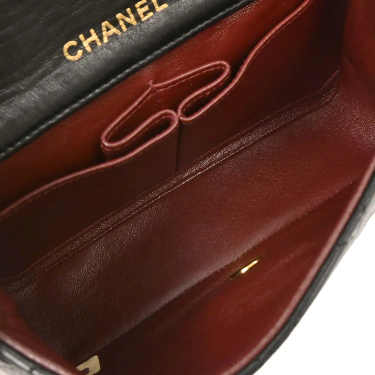 Chanel Black Lambskin Turnlock Mini Full Flap Shoulder Bag - Image 7