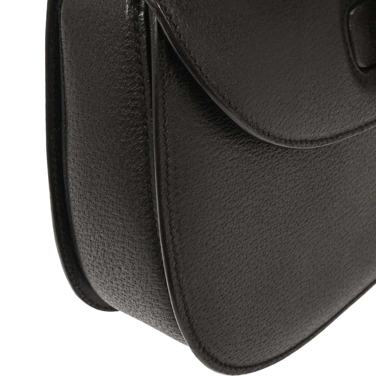 Gucci Black Pigskin Bamboo 2way Shoulder Handbag - Image 3