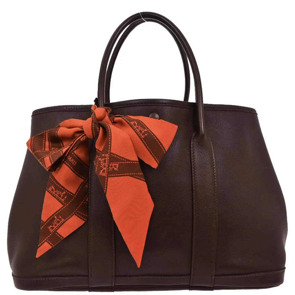 Hermes Havane Gulliver Garden Twilly TPM Tote Handbag
