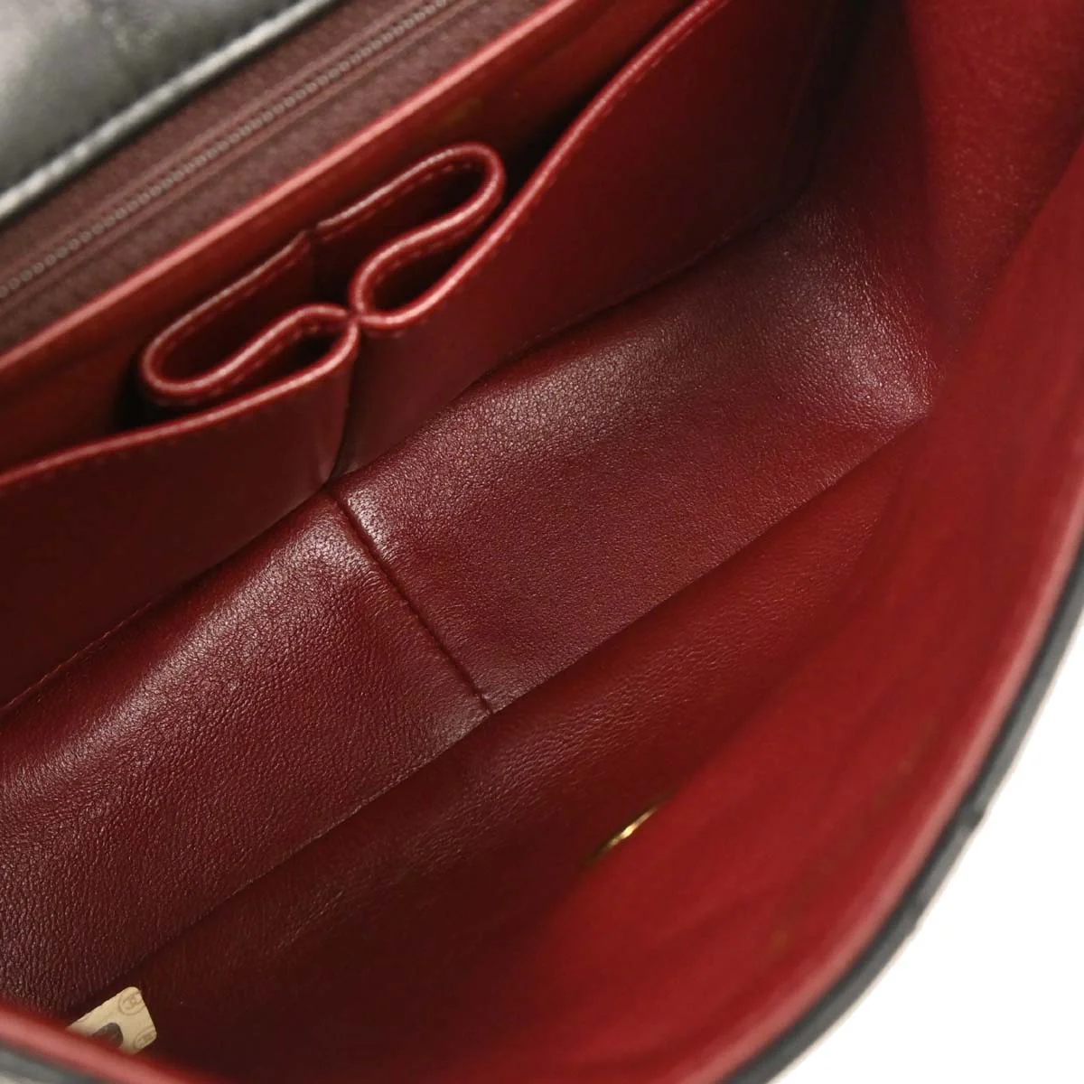 Chanel Black Lambskin Classic Square Flap Shoulder Bag - Image 7