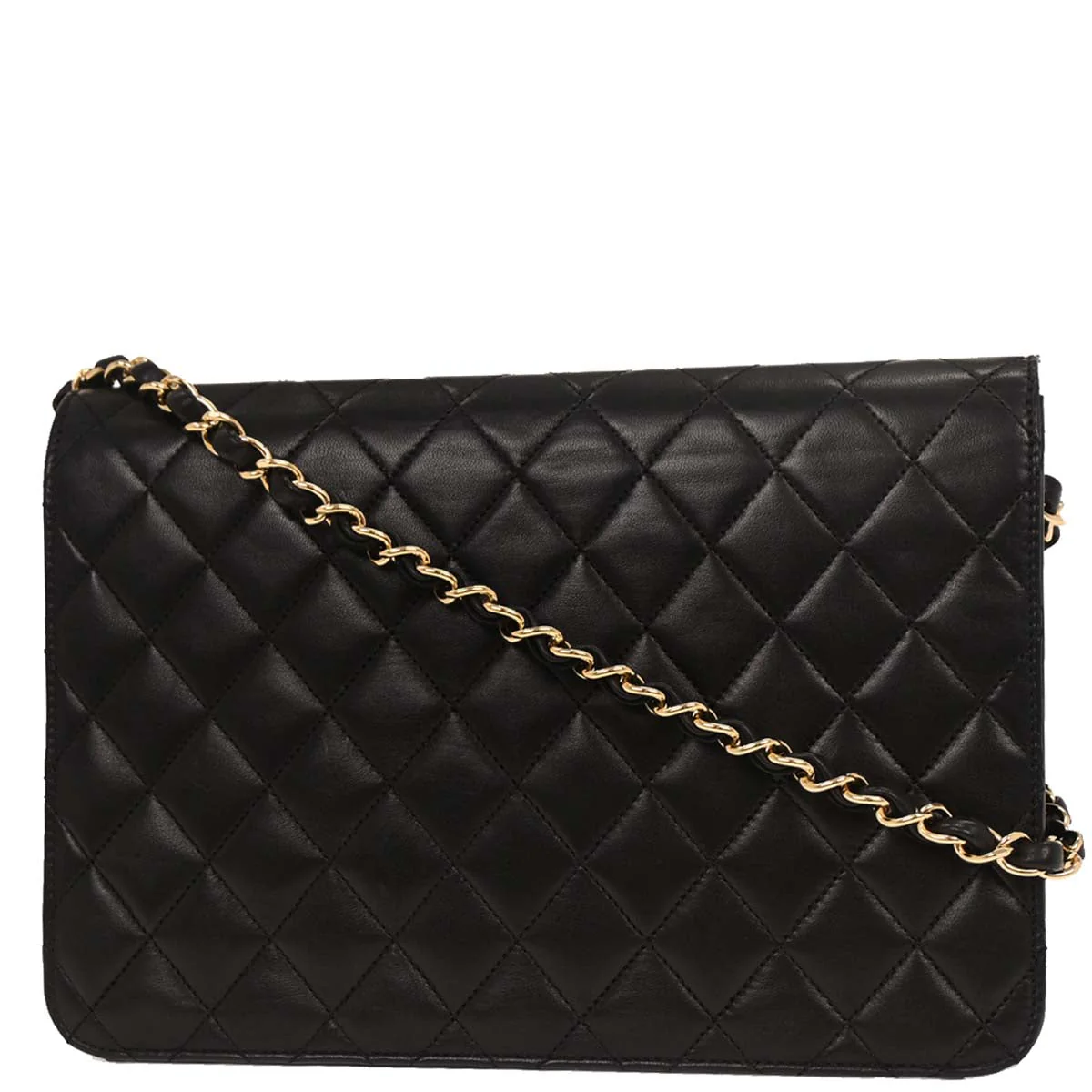 Chanel 2008-2009 Black Lambskin Turnlock Medium Half Flap Shoulder Bag - Image 2