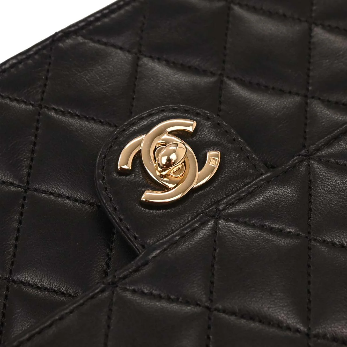 Chanel 2008-2009 Black Lambskin Turnlock Medium Half Flap Shoulder Bag - Image 5