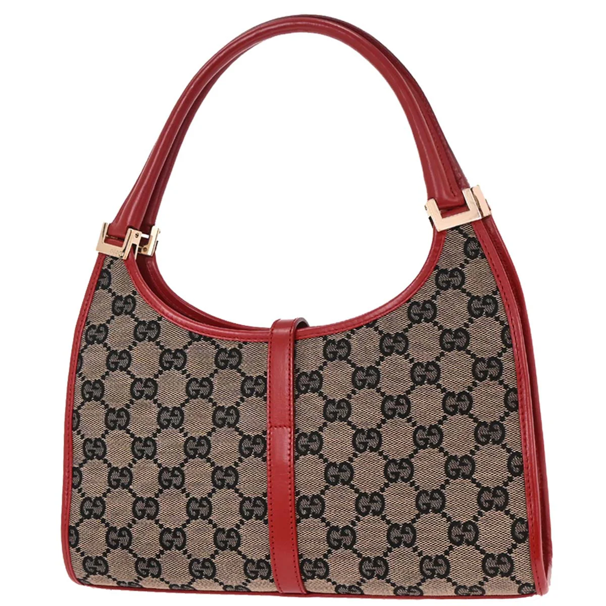 Gucci Gray Red Canvas GG Jackie Handbag - Image 2