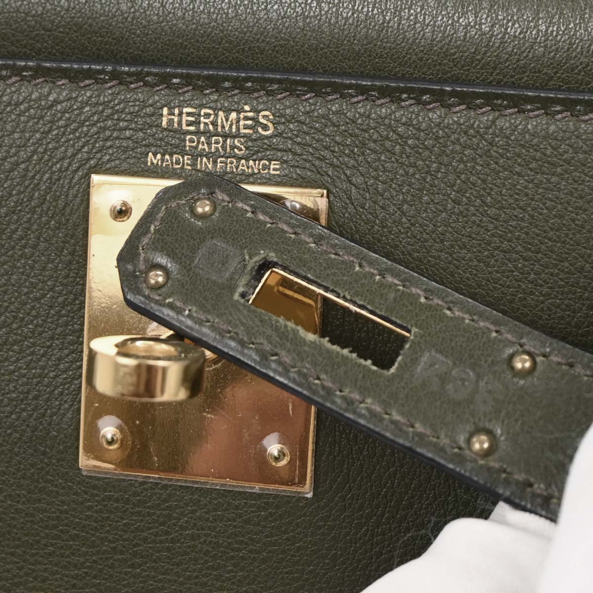 Hermes Green Evergrain Kelly 28 Sellier 2way Shoulder Handbag - Image 10