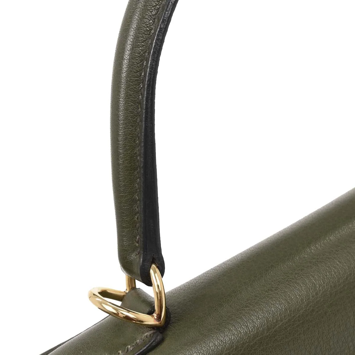 Hermes Green Evergrain Kelly 28 Sellier 2way Shoulder Handbag - Image 4