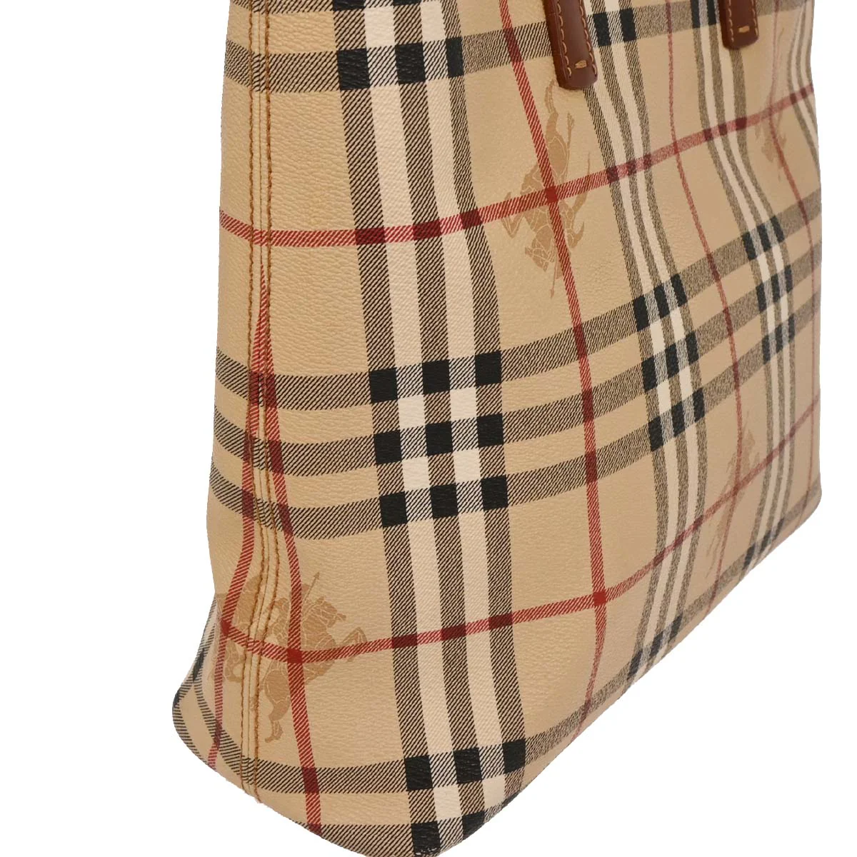 Burberry Beige PVC House Check Tote Handbag - Image 3