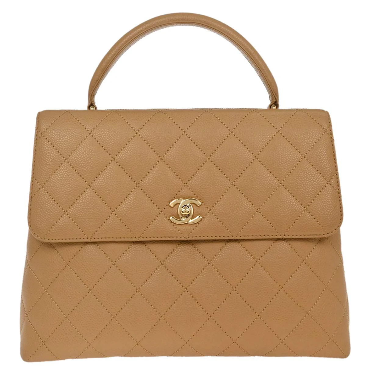 Chanel Beige Caviar Kelly Handbag