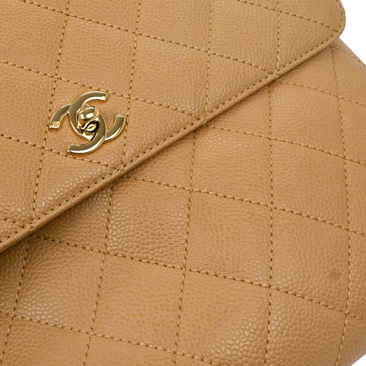 Chanel Beige Caviar Kelly Handbag - Image 5