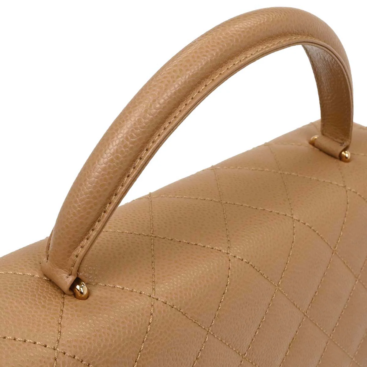 Chanel Beige Caviar Kelly Handbag - Image 6
