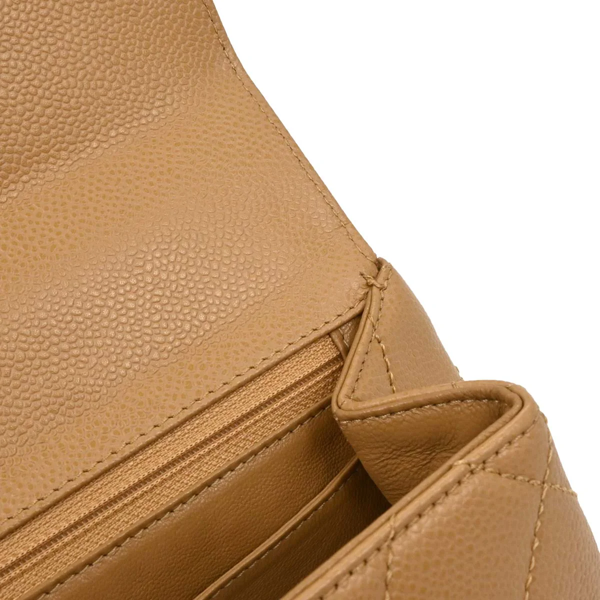 Chanel Beige Caviar Kelly Handbag - Image 7